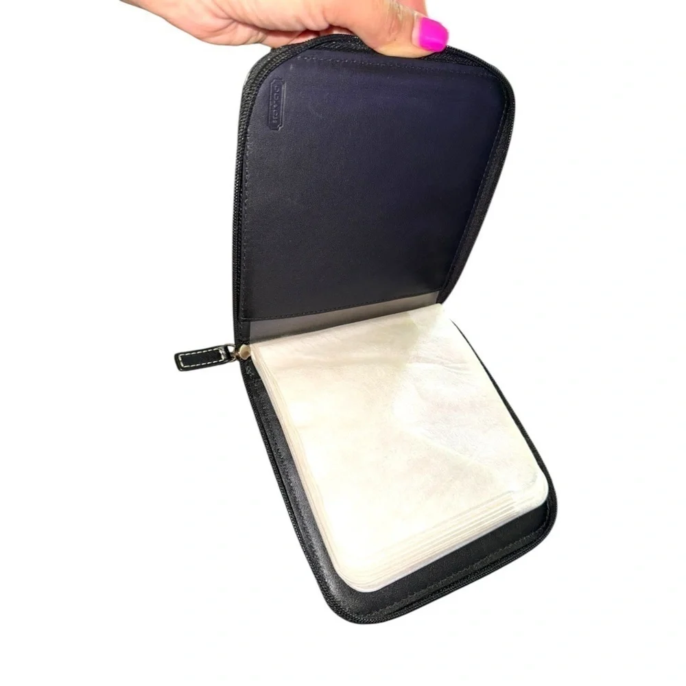 Vintage ▶️ COACH ◀️ Black Leather Travel CD Case